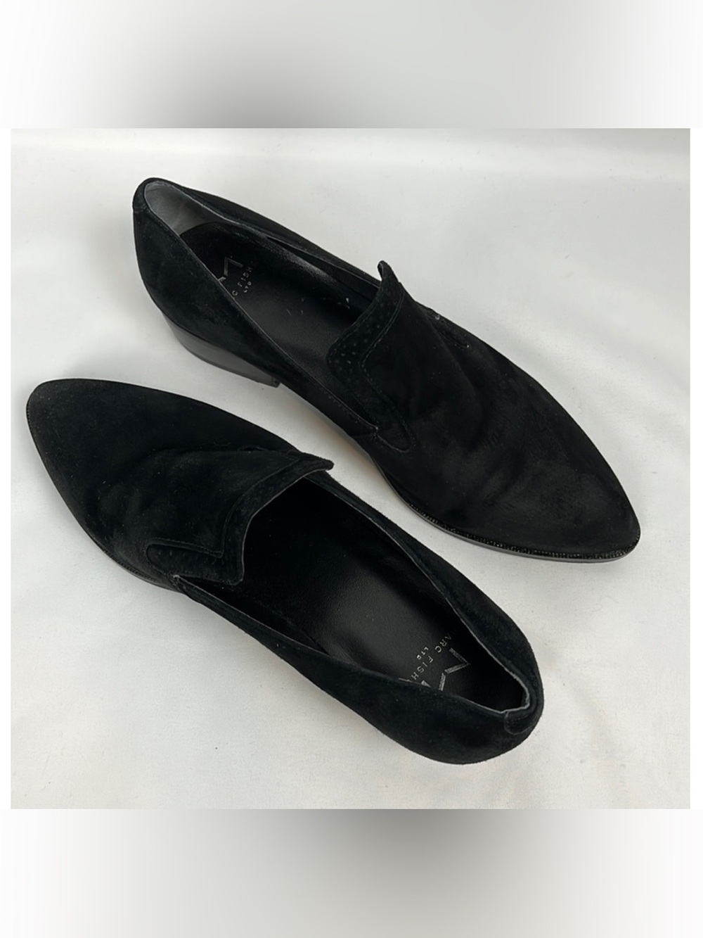Marc Fisher Black Suede Pointed Toe Flats